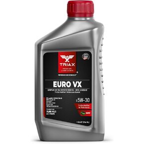 TRIAX Euro VX 5W-30 Full Synthetic Ester, Compatible with VW 507.00/504.00, VW Audi 502.00, 505.01, BMW LL-04, Porsche C30, ACEA C3, Mercedes 229.51, 229.5, 229.31 (5 Quart Jug)