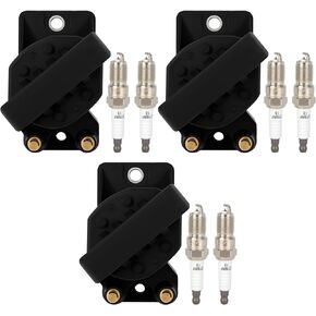 ECCPP DR39X 3 ignition coils with 6 iridium Spark Plugs for Buick for Cadillac for Chevrolet for Oldsmobile Pontiac Allure LeSabre Camaro Impala 88 98 Bonneville 3.8L V6 C849 DR39 5C1058 E530C D555
