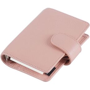 Moterm A8 Regular Rings Planner - Genuine Leather Binder Organizer Wallet (Pebbled-Black, 15mm Ring)