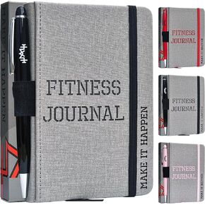 – A6 Pocket Fitness Journal – Set 15 Goals, Track 93 Workouts, Measure Progress & Log 24 Personal Records – Sweatproof Design, Daily Planner & Exercise Log Book For Men & Women - Black