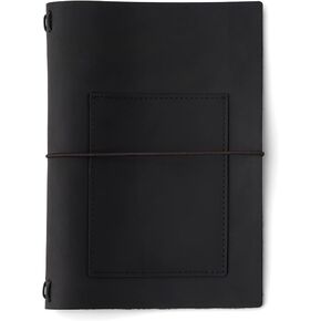 Pluma Paper Company Crazy Horse Leather A5 Traveler's Notebook Cover with Pocket A5 (Dark Green, A5)
