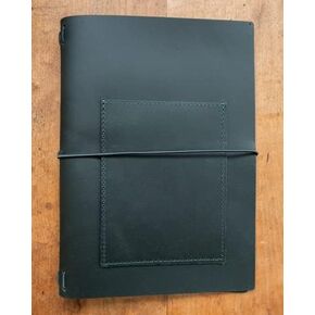 Pluma Paper Company Crazy Horse Leather A5 Traveler's Notebook Cover with Pocket A5 (Dark Green, A5)