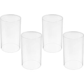 4PCS Hurricane Candle Holder,Clear Glass Candle Holder Cylinder Candleholder for Wedding Party Table Decorations or Tall Clear Vase (2.4 * 4 Inch)