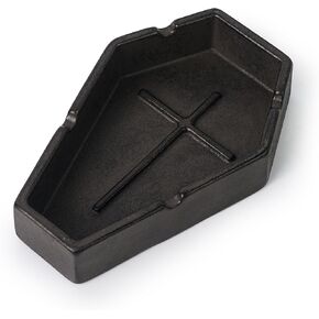 Metal Cute Ashtray, Coffin Decorative Cool Fun Gift for Smoker Men Small Portable Heavy Metal Cigarette Ashtray, Vintage Gothic Home Decor
