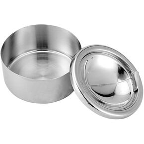Push Down Ashtray - Round Cigarette Ashtray with Lid - Lightweight, Flip-top, Tabletop Cigarette Ashtray for Smokers, Home, Bar/D: 4.72'' (Gold)