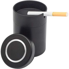 Outdoor Ashtray with Lid, Car Holder Cigarette Ashtray, NOSTIFY Portable Detachable Windproof Aluminum alloy Smokeless Ash Tray for Home Patio Table Decor
