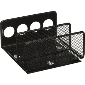 Safco Products 3611BL Onyx Mesh Organizer Tray | Steel Construction | Durable Powder Coat Finish | Fits with Magnetic Marker Boards | 5.25"W x 5.25"D x 2.5"H