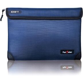 Fireproof Waterproof Money Document Bag - with 4200°F Heat Insulated Safe Storage Pouch with Zipper, Upgraded 8 Layers of Functional Material for Valuables (13.9"x10.6" Black)