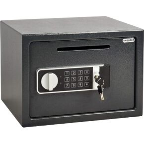 Drop Slot Safes Depository Safe, Security Keypad Cabinet Safes, 0.58 Cubic Ft Home Hotel security Safe Box with a Front Drop Slot for Cash, Bank Slips, Bills