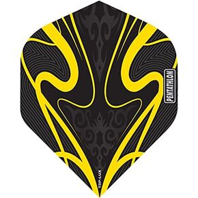 US Darts Pentathlon Yellow/Gold Lux Standard Dart Flights - 3 Sets (9 Flights) - 100 Micro Ex-Tough