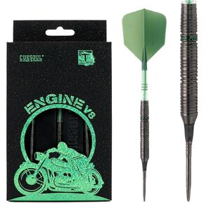 CUESOUL Engine V8 Steel Tip 90% Tungsten Dart Set with GEM Stone Finished and Unifying ROST T19 Carbon Flight 18/20/22g