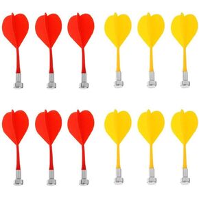 12 Pieces Magnetic Darts Safety Plastic Darts Replacement Dart for Boys Girls and Adults Target Game Toys(Red, Yellow)