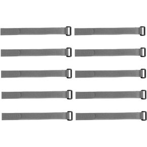 uxcell 10pcs Hook and Loop Straps, 3/4-inch x 10-inch Securing Straps Reusable Fastening Cable Tie (Gray)