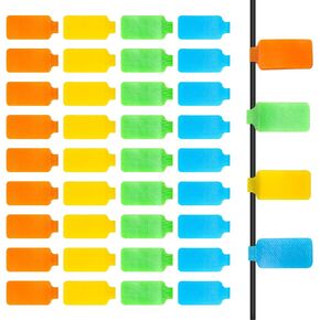 40Pcs Self-Adhesive Identification Cable Tags, Anglekai 4 Color Wire Labels for Office Cable Tags Write Cables Label Tags Wire Identification Label for Cables, Electronics Wire Management Cord Label