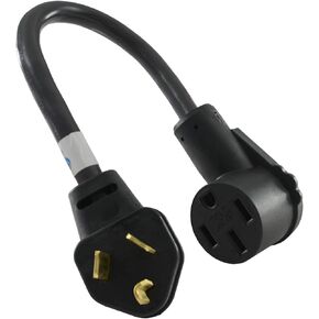 Conntek EV1030T 30-Amp NEMA 10-30P Dryer Plug to 50-Amp Electric Vehicle Adapter Compatible with Tesla Vehicles, Black