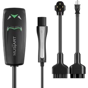 Level 1 and Level 2 Portable Tesla Charger (15&40 Amp, 100-240V, 25ft Cable) NEMA 5-15&NEMA 14-50 Tesla Electric Vehicle Charger