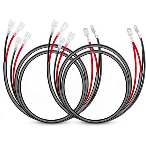 Nilight 2PCS 16 AWG Wiring Harness Extension Kit –Help 1 Lead Harness to Connect 2 Off Road LED Light Bar, 2 Year Warranty,Black