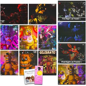 خمس ليالٍ في ملصقات فريدي لغرفة النوم - حزمة ديكور غرفة FNAF مع 12 ملصقًا FNAF للجدران، مجموعة ملصقات خمس ليالٍ في فريدي | ديكورات غرفة FNAF in Kuwait