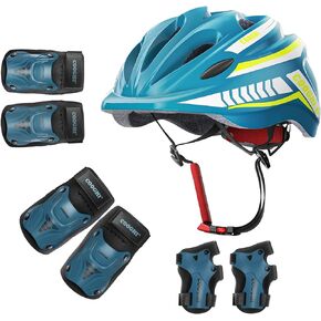 COOGHI Kids Helmet Pads Set - Lightweight One-Piece Bike Helmet (Ages 3-10) and Full Protective Gear Set Includes Knee Elbow Wrist Pads (Ages 3-6) for Scooter Skateboarding Skating Biking BMX Skiing