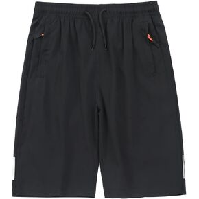 Boys Athletic Shorts, Quick Dry Workout Shorts with Zipper Pockets for Little Boy Running Gym Outdoor Activities in Kuwait