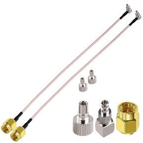 2 Pack SMA Male to CRC9/TS9 Male Right Angle Dual Connector Cable SMA to TS9/CRC9 Extension Coax Cable RG316 RF Coaxial Cable 0.98ft (30cm)