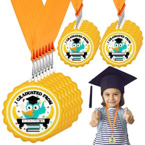 48 Pcs Kindergarten Preschool Graduation Medal for Kids Graduating Award Medals with Neck Ribbon for Congrats Students Graduation Party Favors Supplies, 2 Inch