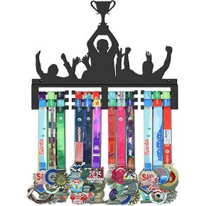 Medal Holder Display Hanger Rack Frame,Super Sturdy Black Steel Metal,Wall Mounted UP to 50 Medals Easy to Install