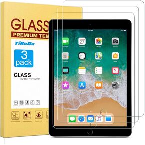3 Pack Screen Protector for iPad 6th 5th Generation 9.7 Inch (Model 2018/2017), Tempered Glass Film Guard for iPad Air 1, iPad Air 2, iPad Pro 9.7-Inch