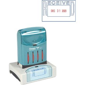 Xstamper ECO-GREEN 66211 VersaDater رسالة البيانات، 2 1/8 × 1 5/16، تم استلامها، أزرق/أحمر