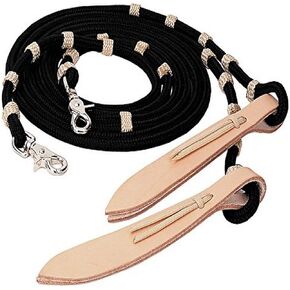 Weaver Leather Vaquero Split Reins, Brown/Tan, 3/8" x 8'
