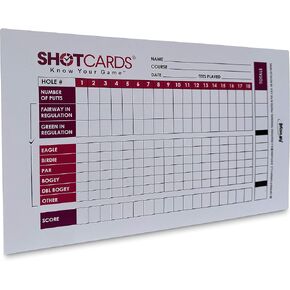 SHOTCARDS Standard Edition (Pink/Purple) - Golf Shot and Stat Tracking Scorecards - Pinpoint Weaknesses and Improve Your Golf Game - Training Aid - Detailed Golf Score Tracking