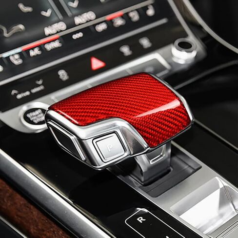 Real Carbon Fiber Trim Cover for Audi Gear Shift Knob 2019-2024 A6 S6 RS6 A7 RS7;2020-2024 S7 Q7 A8 S8; 2021-2024Q8 RSQ8 Audi Carbon Fibre Accessories(Black) in Saudi Arabia
