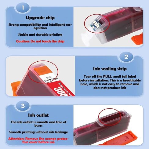 PFI-300XXL PFI300 Ink Cartridges (Show Ink Level) 300 PFI300 Ink Set 4192C007 Remanufactured Replacement for ImagePROGRAF PRO 300 Professional Photographic Inkjet Printer (10 Pack Color Combo) in Kuwait