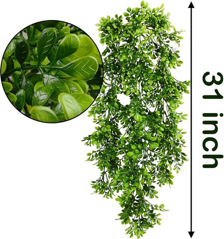 نباتات صناعية معلقة من SzJias، نباتات صناعية معلقة، نباتات خضراء، نباتات بلاستيكية مقاومة للأشعة فوق البنفسجية في الهواء الطلق (قطعتان) in Kuwait