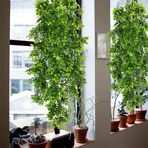 نباتات صناعية معلقة من SzJias، نباتات صناعية معلقة، نباتات خضراء، نباتات بلاستيكية مقاومة للأشعة فوق البنفسجية في الهواء الطلق (قطعتان) in Kuwait