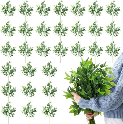 50 جهاز كمبيوتر شخصى الاصطناعي الإيطالي روسكوس الخضرة ينبع 26.8 بوصة معلقة الخضرة رذاذ المساحات الخضراء وهمية للقطع المركزية فو أوراق خضراء غنيمة لترتيب الزهور باقة الزفاف جارلاند قوس ديكور المنزل in Saudi Arabia