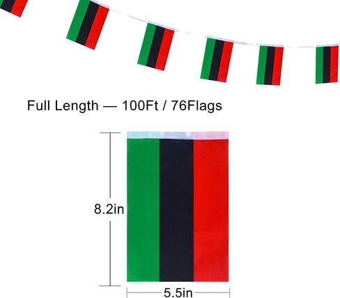 2 سلسلة راية العلم الأمريكي الأفريقي الأفريقي، أعلام الرايات الأفريقية، 100 قدم 76 أعلام in Kuwait