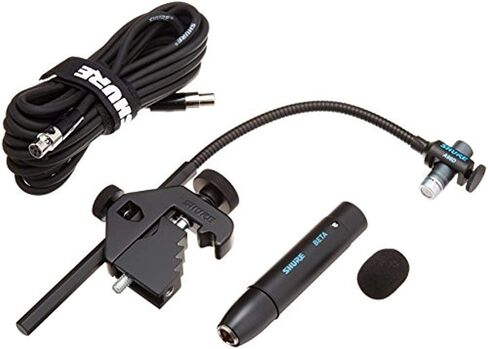 ميكروفون Shure BETA 98AD/C Drum - ميكروفون مكثف قلبي مصغر مزود بمضخم أولي مدمج RPM626، وحامل طبل A98D لوضع آمن وكابل C98D بطول 15 بوصة - مثالي للأفخاخ والتوم والقرع in Saudi Arabia