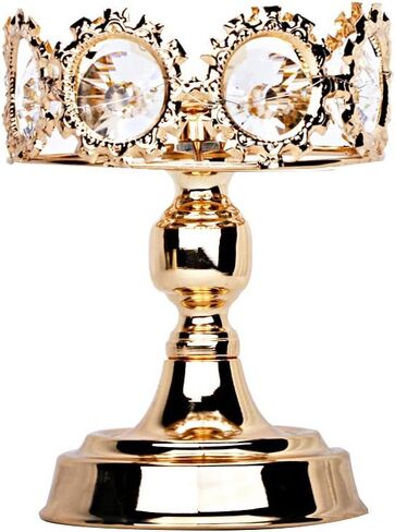 حامل شموع عمودي ذهبي، حامل شمعدان ذهبي فاخر بتصميم كريستالي فاخر (كريستال ذهبي) in Kuwait