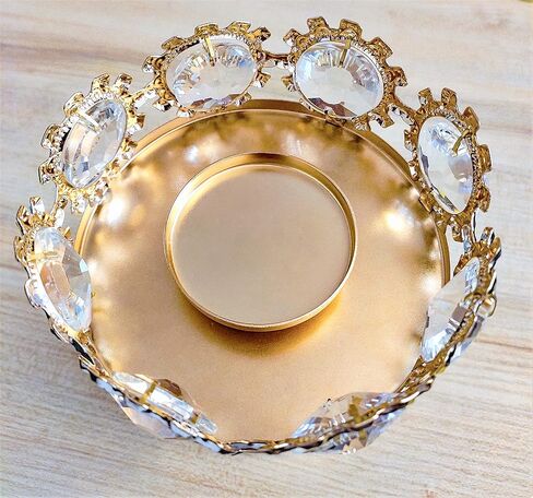 حامل شموع عمودي ذهبي، حامل شمعدان ذهبي فاخر بتصميم كريستالي فاخر (كريستال ذهبي) in Kuwait