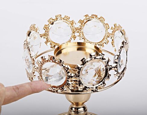 حامل شموع عمودي ذهبي، حامل شمعدان ذهبي فاخر بتصميم كريستالي فاخر (كريستال ذهبي) in Kuwait