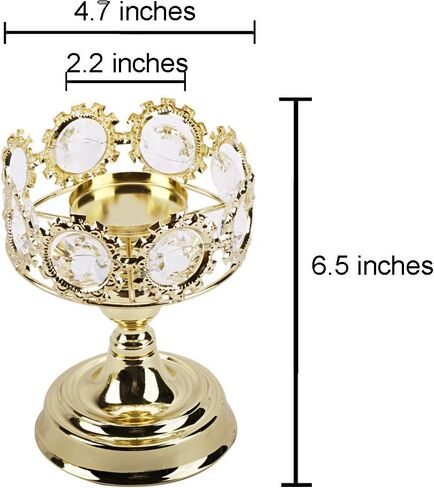 حامل شموع عمودي ذهبي، حامل شمعدان ذهبي فاخر بتصميم كريستالي فاخر (كريستال ذهبي) in Kuwait