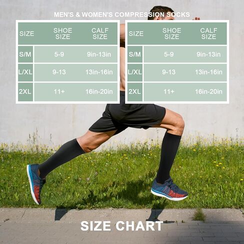 3 عبوات من الجوارب النحاسية الضاغطة للنساء والرجال، 20-30 ملم زئبق، مفتوحة عند الأصابع، جوارب عالية الدعم للركبة لعلاج الدوالي والجري in Saudi Arabia