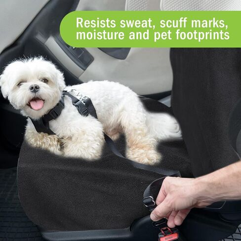 قطعتان من غطاء مقعد السيارة المقاوم للماء من قماش تيري، واقي منشفة مقعد السيارة، أغطية مقاعد أمامية غير قابلة للانزلاق للسيارات والشاحنات وسيارات الدفع الرباعي والجري واللياقة البدنية والسباحة والرياضات المائية، أسود، 55 × 29.5 بوصة in Kuwait