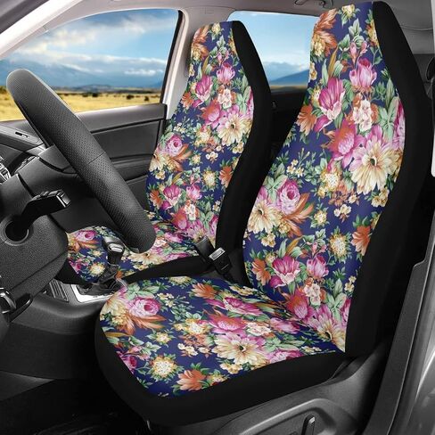 JoyLamoria Customize Personalized Printing Auto Seat Covers 2 pc Set, Seat Protector Car Front Seat Mat Cushion for Cars Sedan SUV Truck or Van in Saudi Arabia