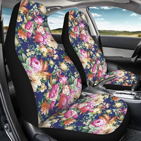 JoyLamoria Customize Personalized Printing Auto Seat Covers 2 pc Set, Seat Protector Car Front Seat Mat Cushion for Cars Sedan SUV Truck or Van in Saudi Arabia