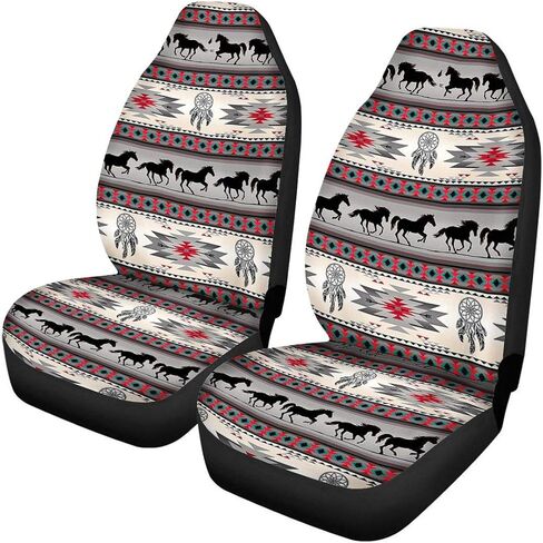 JoyLamoria Customize Personalized Printing Auto Seat Covers 2 pc Set, Seat Protector Car Front Seat Mat Cushion for Cars Sedan SUV Truck or Van in Saudi Arabia