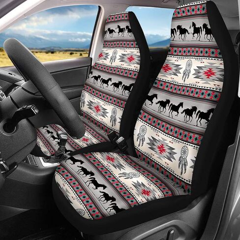 JoyLamoria Customize Personalized Printing Auto Seat Covers 2 pc Set, Seat Protector Car Front Seat Mat Cushion for Cars Sedan SUV Truck or Van in Saudi Arabia