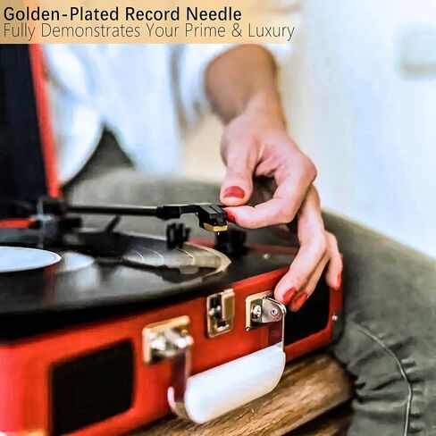 إبر مشغل التسجيلات، 2 حزمة من قلم إبرة بديل قابل للضبط من الفينيل لمشغلات تسجيل Victrola Crosley iON Boytone Jensen LP (ذهبي) in Kuwait