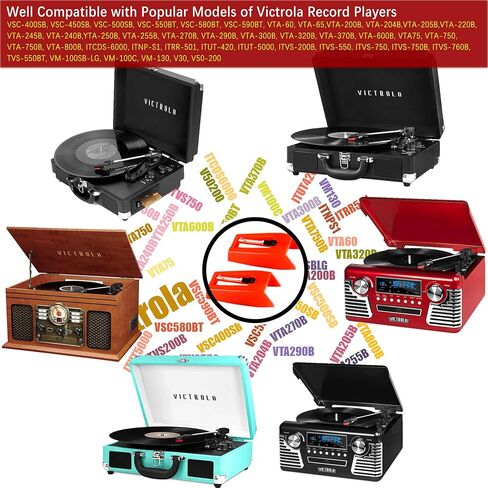 إبر مشغل التسجيلات، 2 حزمة من قلم إبرة بديل قابل للضبط من الفينيل لمشغلات تسجيل Victrola Crosley iON Boytone Jensen LP (ذهبي) in Kuwait